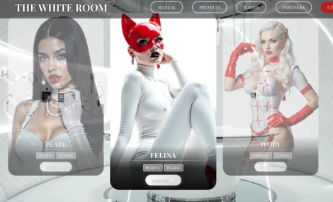 white room with obedient girls waiting